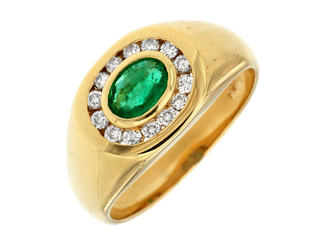 MEN'S DIAMOND EMERALD RING
