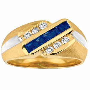 MEN’S SAPPHIRE & DIAMOND RING