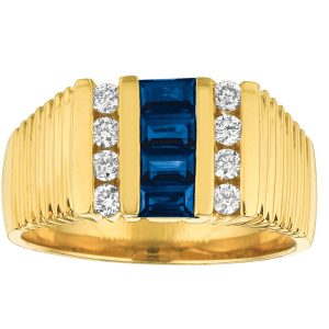 MEN’S SAPPHIRE & DIAMOND RING