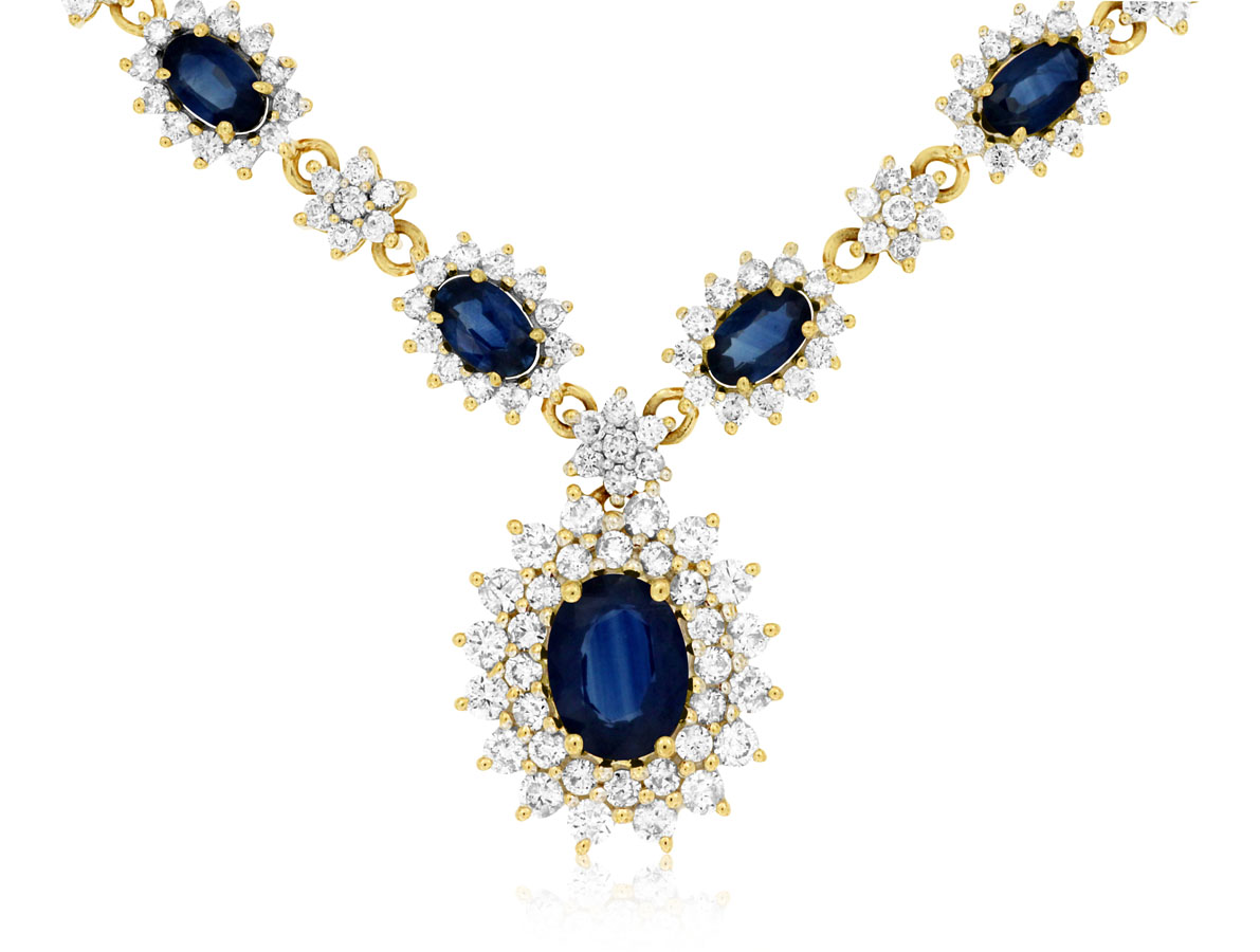 SAPPHIRE & DIAMOND NECKLACE