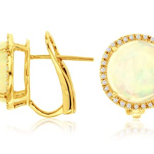 OPAL & DIAMOND EARRING