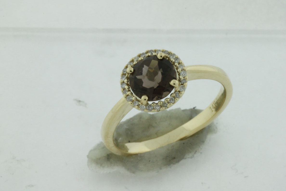 SMOKY QUARTZ & DIAMOND RING
