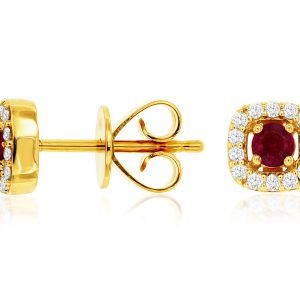 RUBY & DIAMOND EARRING