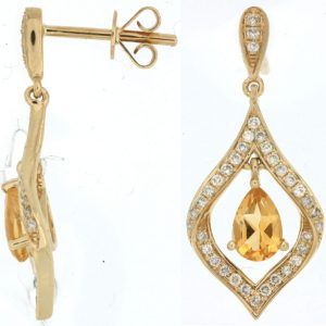 CITRINE & DIAMOND EARRING