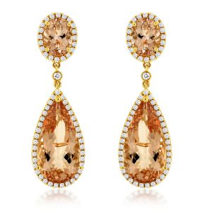 MORGANITE & DIAMOND EARRING