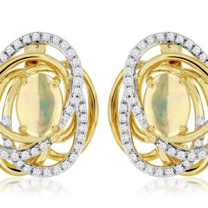 OPAL & DIAMOND EARRING