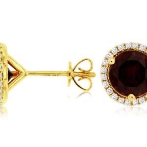 GARNET & DIAMOND EARRING