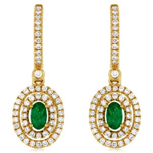 EMERALD & DIAMOND EARRING