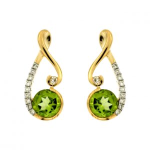 PERIDOT & DIAMOND EARRING