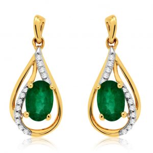 EMERALD & DIAMOND EARRING