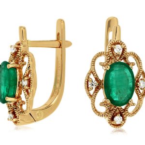 EMERALD & DIAMOND EARRING