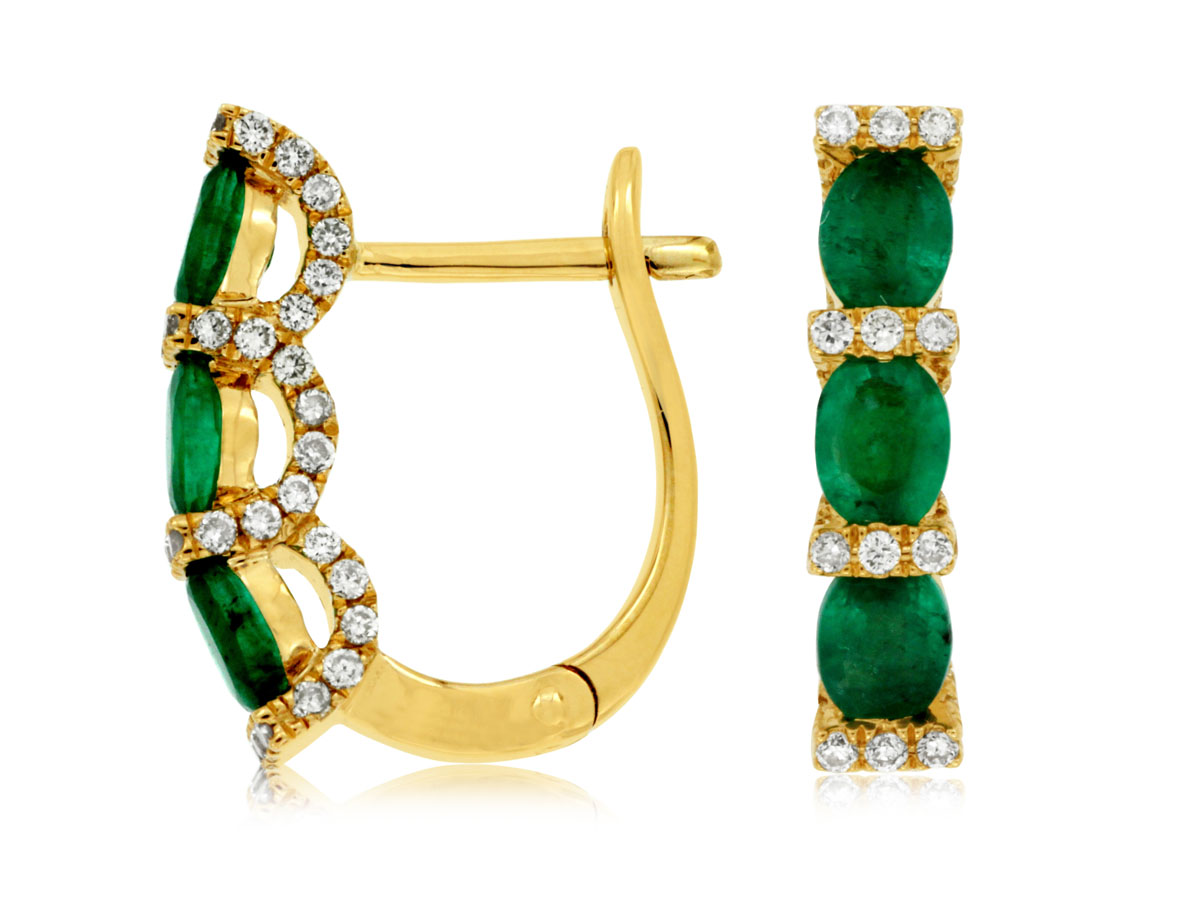 EMERALD & DIAMOND EARRING