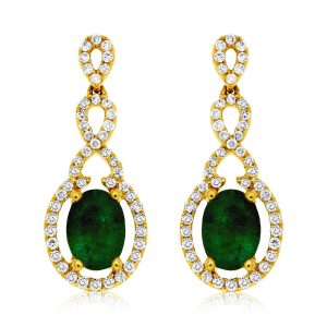 EMERALD & DIAMOND EARRING