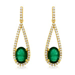 EMERALD & DIAMOND EARRING