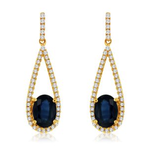 SAPPHIRE & DIAMOND EARRING