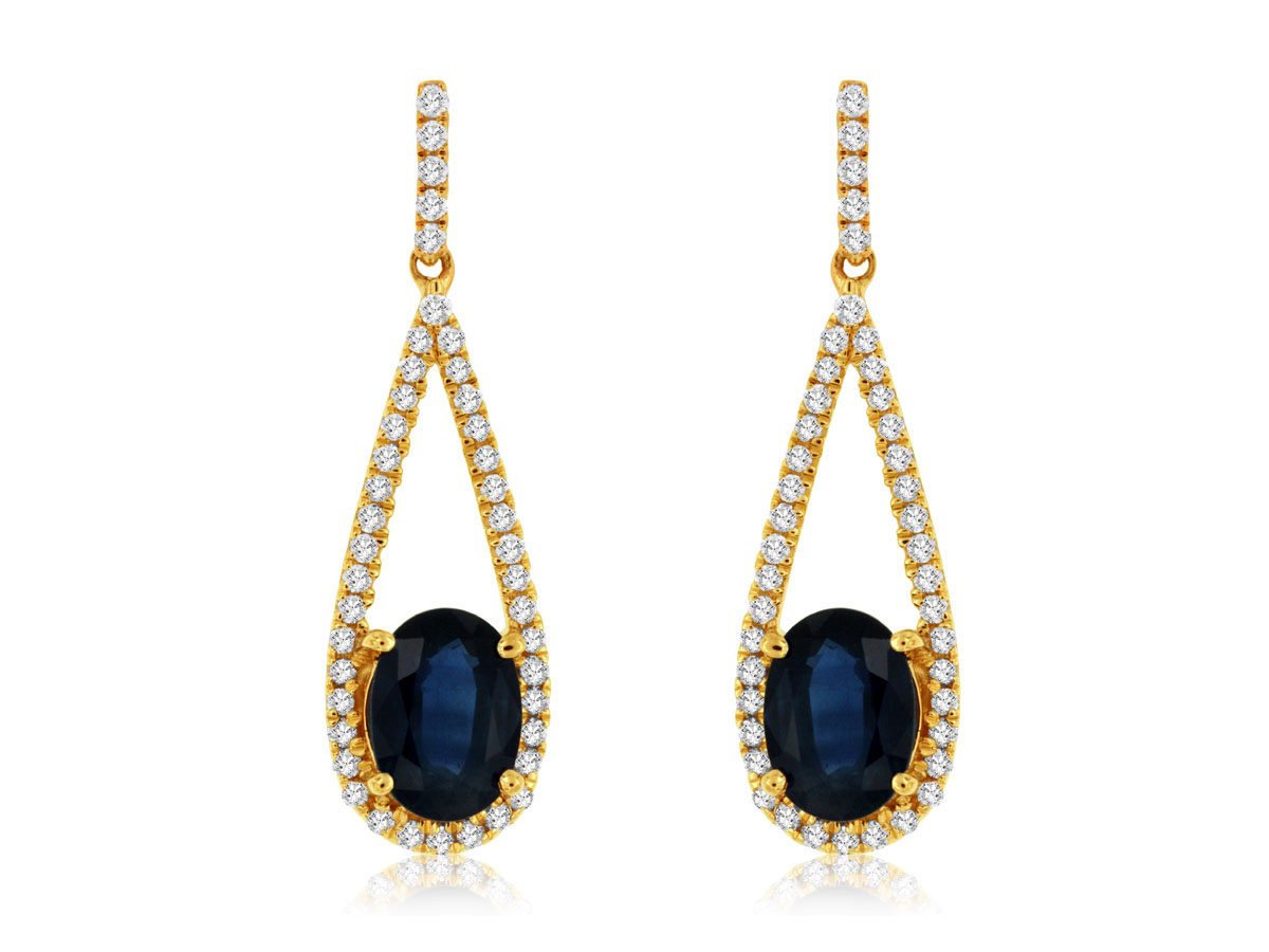 SAPPHIRE & DIAMOND EARRING