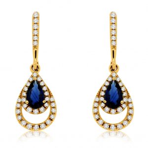 SAPPHIRE & DIAMOND EARRING