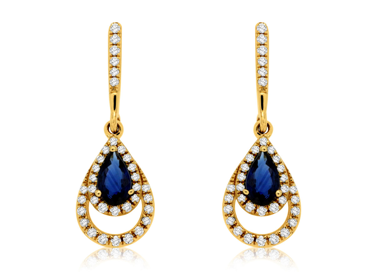 SAPPHIRE & DIAMOND EARRING