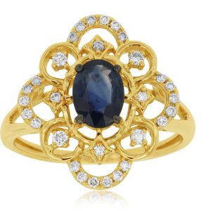SAPPHIRE & DIAMOND RING