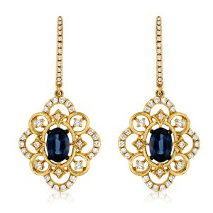 SAPPHIRE & DIAMOND EARRING