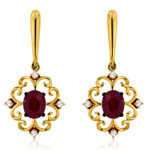 RUBY & DIAMOND EARRING