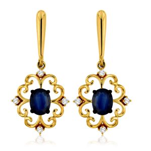 SAPPHIRE & DIAMOND EARRING