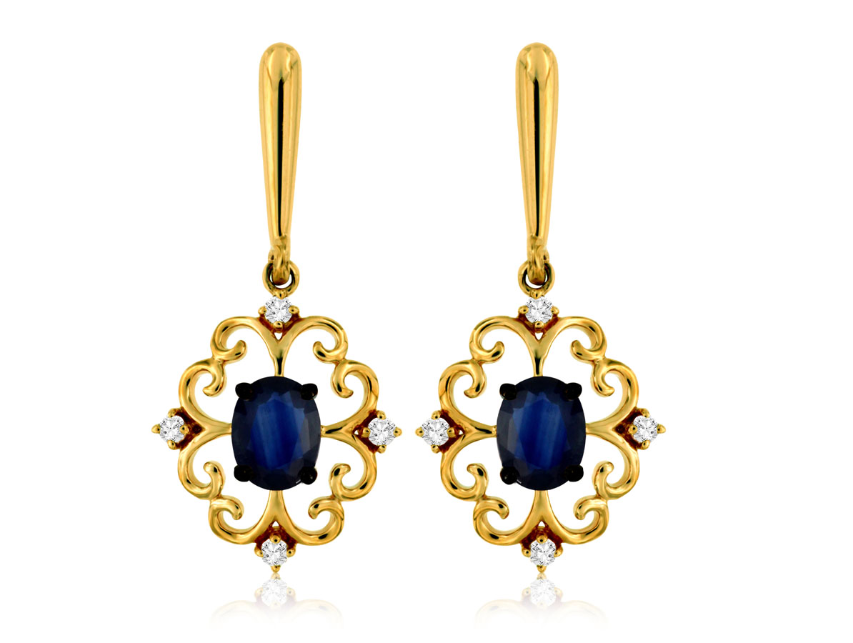 SAPPHIRE & DIAMOND EARRING