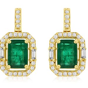 EMERALD & DIAMOND EARRING
