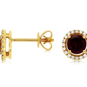 RHODOLITE & DIAMOND EARRING