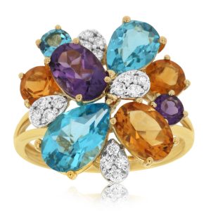 DIAMOND & SEMI PRECIOUS RING