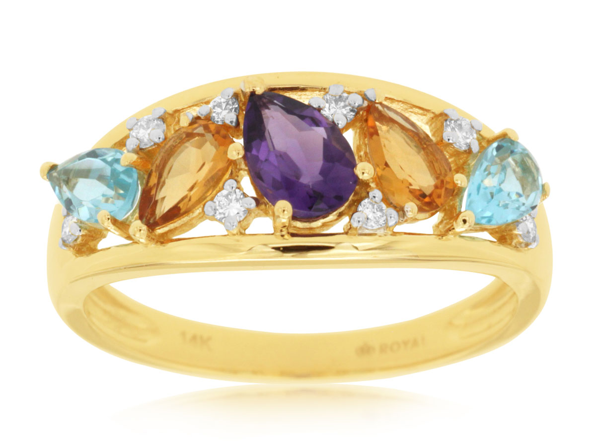 DIAMOND & SEMI PRECIOUS RING