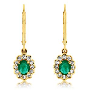 EMERALD & DIAMOND EARRING