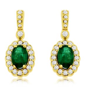 EMERALD & DIAMOND EARRING