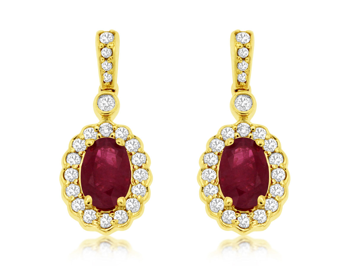 RUBY & DIAMOND EARRING