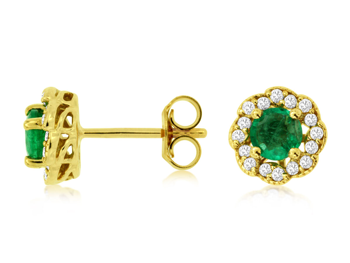 EMERALD & DIAMOND EARRING