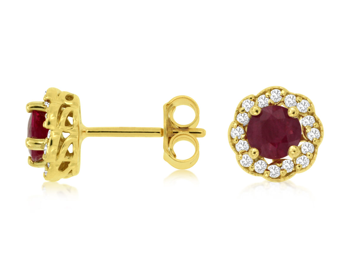 RUBY & DIAMOND EARRING