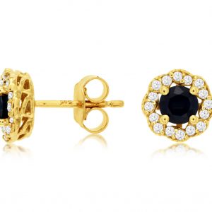 SAPPHIRE & DIAMOND EARRING