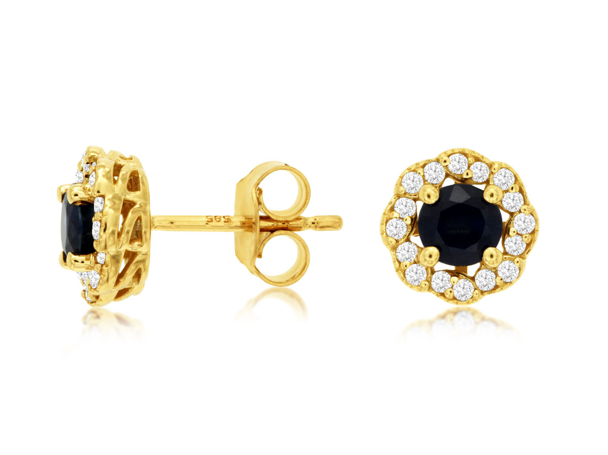 SAPPHIRE & DIAMOND EARRING