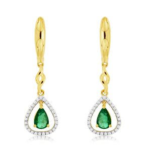 EMERALD & DIAMOND EARRING