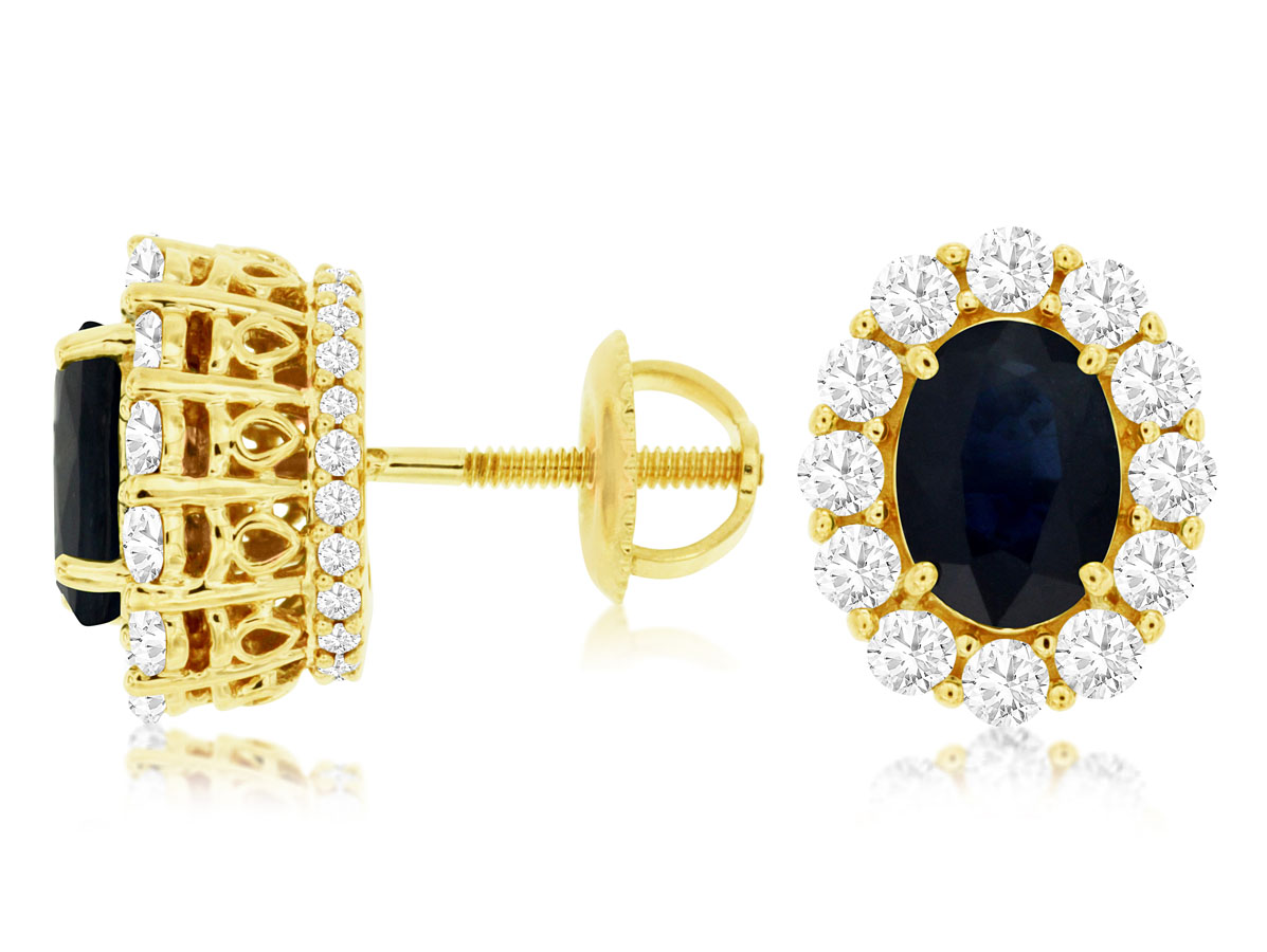 SAPPHIRE & DIAMOND EARRING