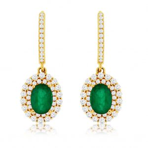 EMERALD & DIAMOND EARRING