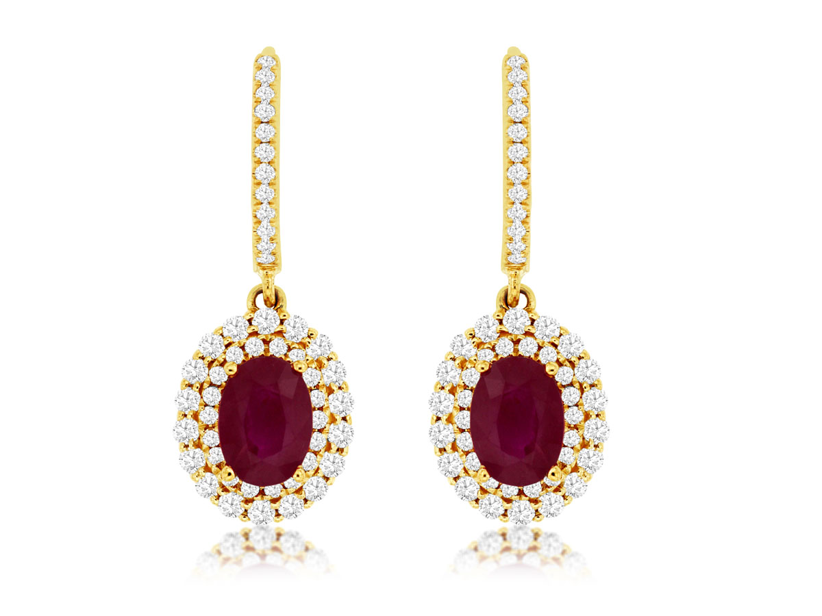 RUBY & DIAMOND EARRING