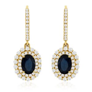SAPPHIRE & DIAMOND EARRING