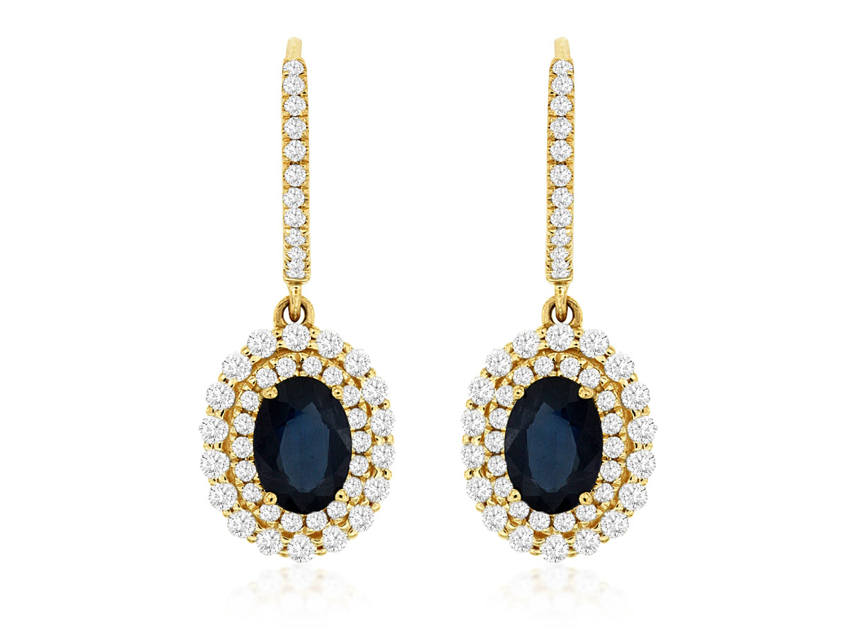 SAPPHIRE & DIAMOND EARRING