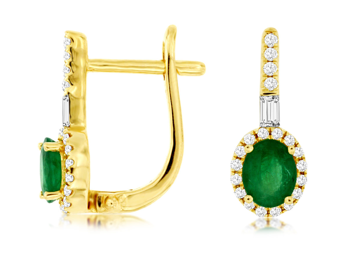 EMERALD & DIAMOND EARRING