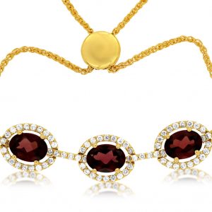 RHODOLITE & DIAMOND BRACELET