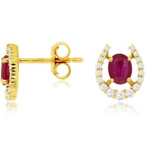 RUBY & DIAMOND EARRING