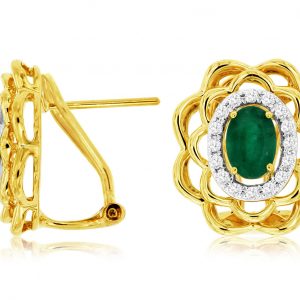 EMERALD & DIAMOND EARRING