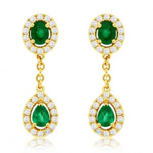 EMERALD & DIAMOND EARRING