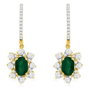 EMERALD & DIAMOND EARRING